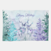 Aquarell-Winterlandschaft Frohe Feiertage Geschirrtuch (Horizontal)