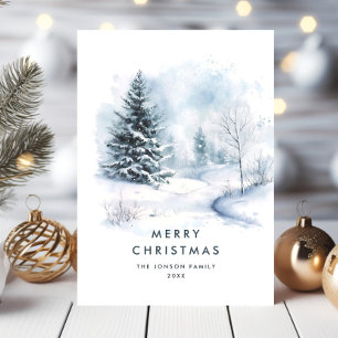 Aquarell-Winterlandschaft Weihnachten