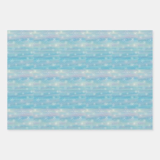 Aquarell-Wintermuster Geschenkpapier Set (Vorderseite)