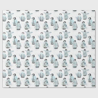 Aquarell-Winterpinguine-Baby-Shower Geschenkpapier