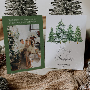 Aquarell Winterschnee Pine Trees Foto Weihnachten