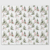 Aquarell-Winterwald-Feiertags-Geschenkpapier Geschenkpapier (Flach)