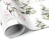 Aquarell-Winterwald-Feiertags-Geschenkpapier Geschenkpapier (Rolleneckpunkt)