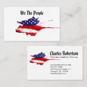 *~* Aquarell wir die Leute-amerikanische Flagge Visitenkarte (Vorne/Hinten)