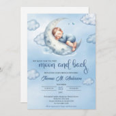 Aquarell wir Liebe Sie zum Mond und zurück Einladung (Vorne/Hinten)