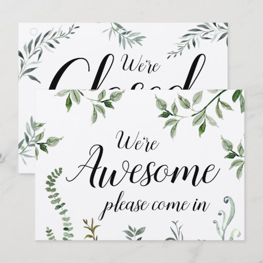 Aquarell Wir sind Phantastisch Open Closed Sign (Vorne/Hinten)