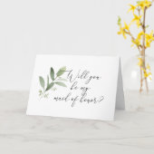 Aquarell wirst du meine Trauzeugin sein? Karte (Gelbe Blume)