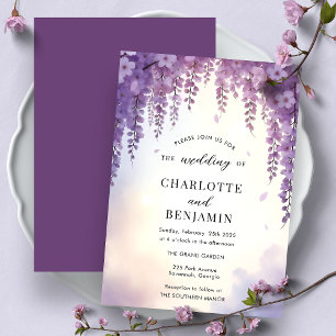 Aquarell Wisteria Blumen Elegante Hochzeit Einladung
