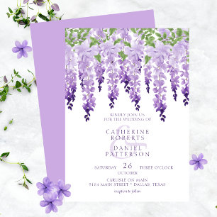 Aquarell Wisteria Floral Elegante Moderne Hochzeit Einladung