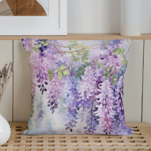 Aquarell Wisteria Flüstert Kissen