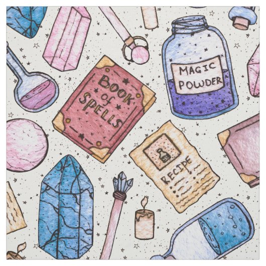 Aquarell Witchy Muster Stoff (Muster)