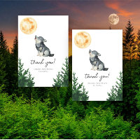 Aquarell-Wolf-Baby-Shower-Dankeschön