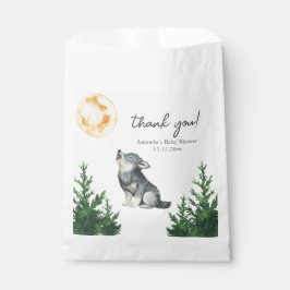 Aquarell-Wolf-Baby-Shower-Dankeschön Geschenktütchen