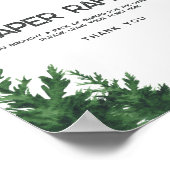 Aquarell-Wolf-Baby-Shower-Windel-Raffle Poster (Ecke)