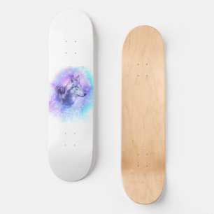 Aquarell-Wolf Skateboard