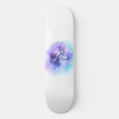 Aquarell-Wolf Skateboard (Vorderseite)