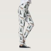 Aquarell-Wölfe Schnee Bedeckte Kiefern Leggings (Rechts)