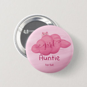 Aquarell-Wolken-Baby-Mädchen-Shower-Tante-in-spe Button