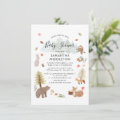 Aquarell Woodland Animals Boys Baby Dusche Einladung (Stehend Vorderseite)