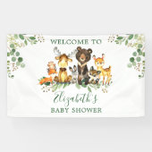 Aquarell Woodland Animals Kinderdusche Banner (Horizontal)