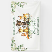 Aquarell Woodland Animals Kinderdusche Banner (Vertikal)
