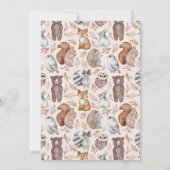 Aquarell Woodland Animals Kinderdusche Einladung (Rückseite)