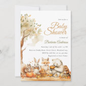 Aquarell Woodland Animals Kinderdusche Einladung (Vorderseite)