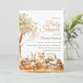 Aquarell Woodland Animals Kinderdusche Einladung (Stehend Vorderseite)