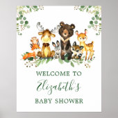 Aquarell Woodland Animals Kinderdusche Poster (Vorne)