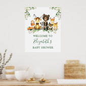 Aquarell Woodland Animals Kinderdusche Poster (Küche)