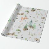 Aquarell Woodland Baby Animals Dusche Geschenkpapier (Ungerollt)