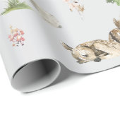 Aquarell Woodland Baby Animals Dusche Geschenkpapier (Rolleneckpunkt)
