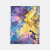 Aquarell-Wüsten-Galaxie-Kamel-Pyramide-Reise Fleecedecke (Vorderseite)