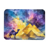Aquarell Wüsten-Galaxie-Kamel-Pyramide-Reise Magnet (Horizontal)