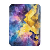 Aquarell Wüsten-Galaxie-Kamel-Pyramide-Reise Magnet (Vertikal)