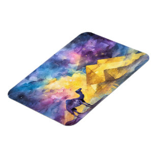 Aquarell Wüsten-Galaxie-Kamel-Pyramide-Reise Magnet