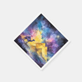Aquarell-Wüsten-Galaxie-Kamel-Pyramide-Reise Serviette (Ecke)
