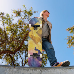 Aquarell Wüsten-Galaxie-Kamel-Pyramide-Reise Skateboard