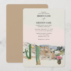 Aquarell-Wüsten-Kaktus-Boho-Hochzeit Einladung