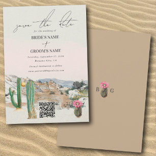 Aquarell-Wüsten-Kaktus-Boho-Hochzeit Save The Date