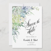 Aquarell-Wüsten-Sukkulenten-Punkte Speichern Sie d Save The Date (Vorderseite)
