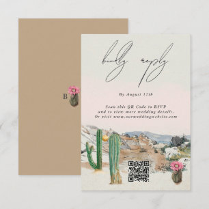 Aquarell-Wüstenkaktus-Boho-Hochzeit Begleitkarte