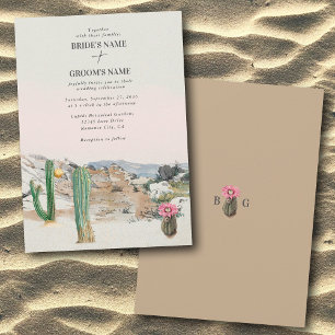 Aquarell-Wüstenkaktus-Boho-Hochzeit Einladung