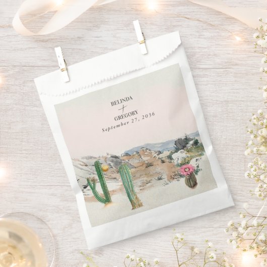 Aquarell-Wüstenkaktus-Boho-Hochzeit Geschenktütchen (Ausgeschnitten)