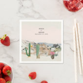 Aquarell-Wüstenkaktus-Boho-Hochzeit Serviette (Beispiel)
