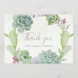 Aquarell Wüstenkaktus Sukkulenten Hochzeit Danke