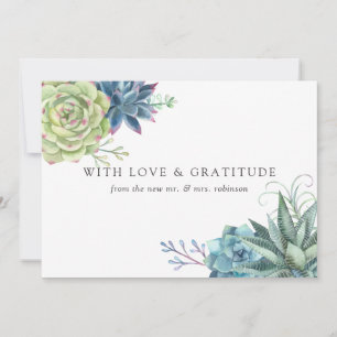 Aquarell Wüstenkaktus Sukkulenten Hochzeit Dankeskarte
