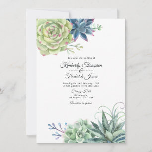 Aquarell-Wüstenkaktus-Sukkulenten-Hochzeit Einladung