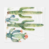 Aquarell-Wüstenkaktusgarten Fleecedecke (Vorderseite (Horizontal))