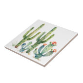 Aquarell-Wüstenkaktusgarten Fliese (Seite)